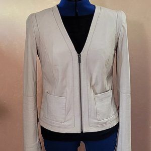 Classique Entier leather jacket in bone, size small